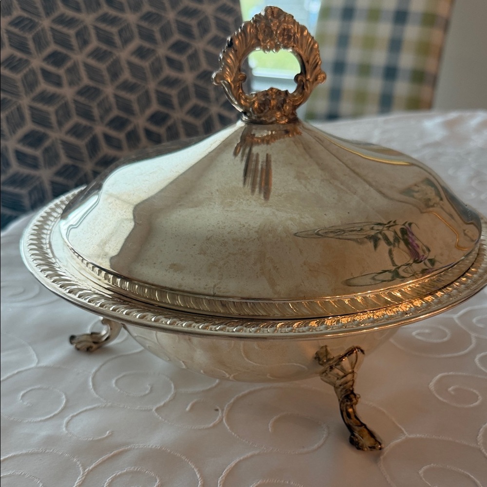 Silver Covered Casserole Dish